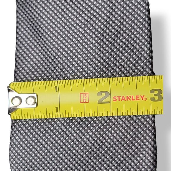 Calvin Klein Polka Dot Tie Men's Silver Black Necktie Standard Classic Preppy - Picture 5 of 5